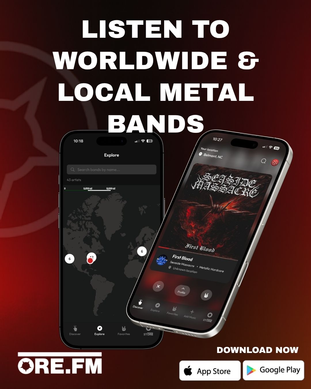 Listen To Worldwide and local metal bands